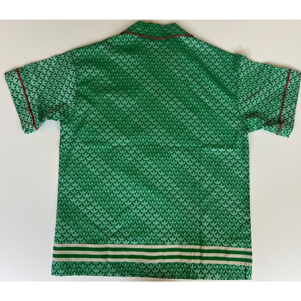 Adidas Adicolor 70s Satin Shirt IK7880 Green Women's Size M New - Picture 2 of 12